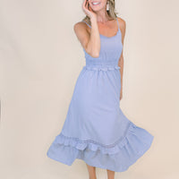 Cora Midi Dress in Blue