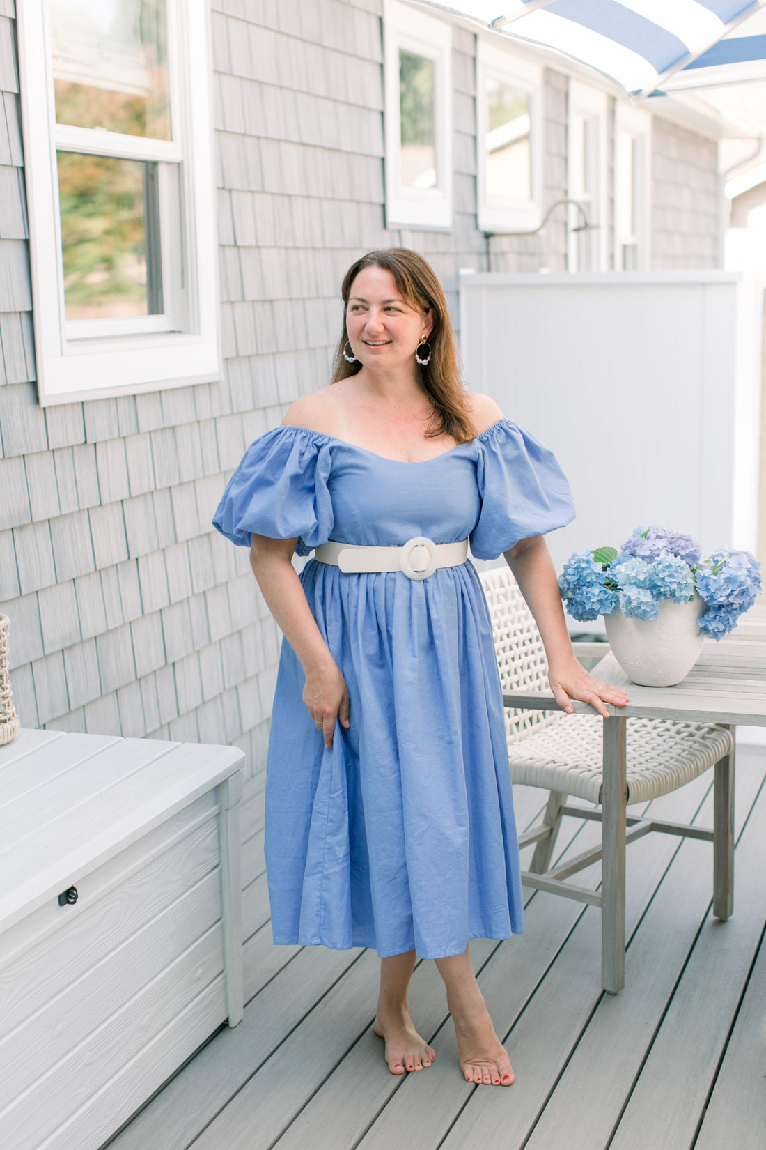 Daphne Puff Sleeve Midi Dress