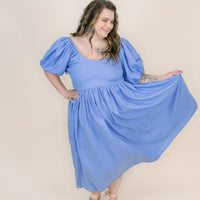 Daphne Puff Sleeve Midi Dress