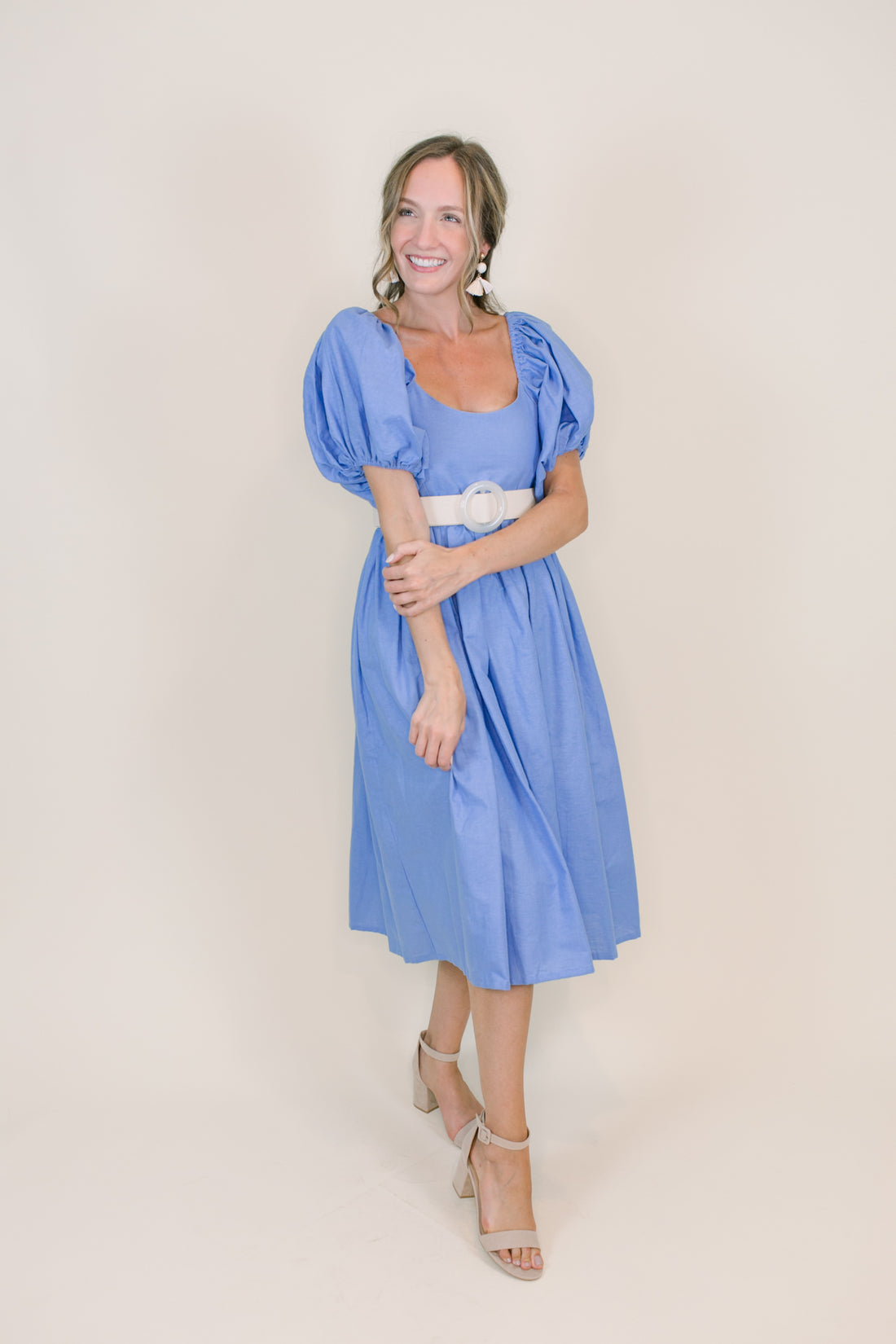 Daphne Puff Sleeve Midi Dress