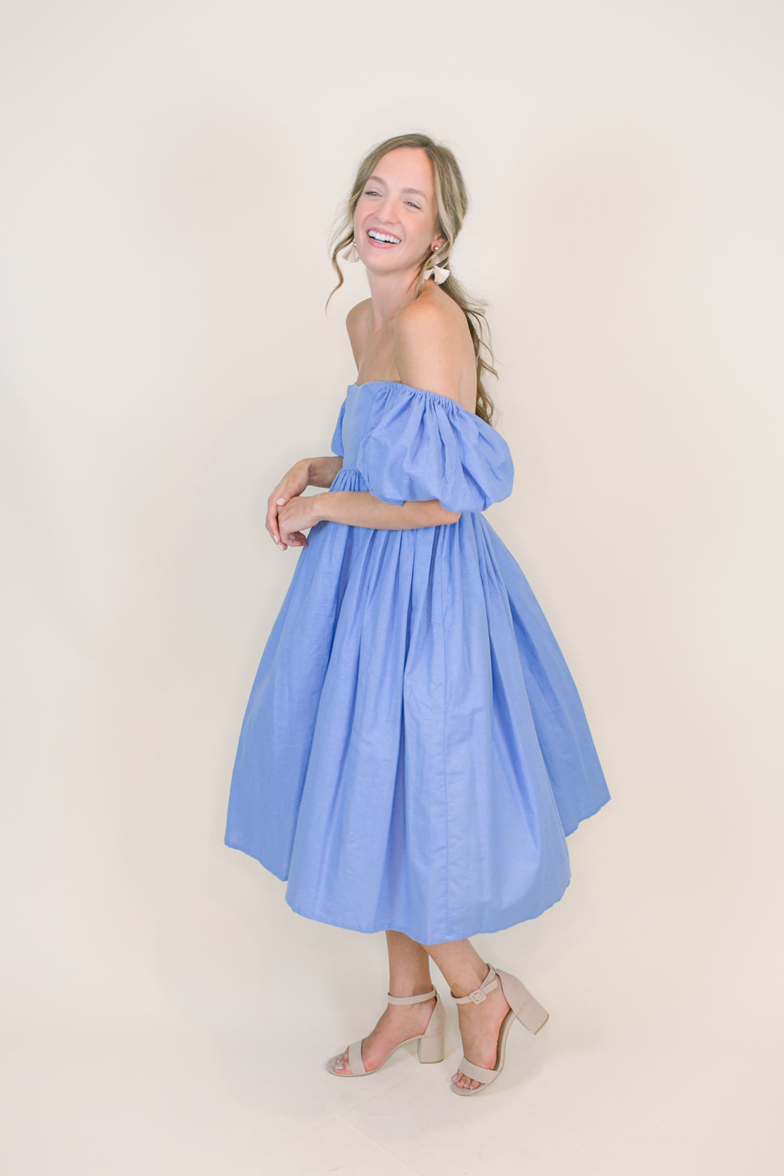 Daphne Puff Sleeve Midi Dress