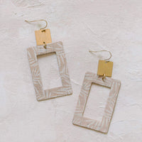 Rectangle Palm Print Earrings
