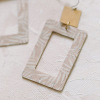 Rectangle Palm Print Earrings