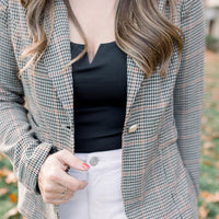 Sienna Brown Plaid Blazer