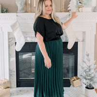 Ivy Pleated Satin Skirt