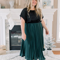 Ivy Pleated Satin Skirt