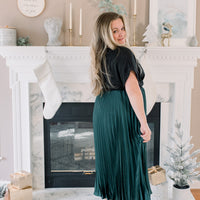 Ivy Pleated Satin Skirt