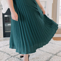 Ivy Pleated Satin Skirt