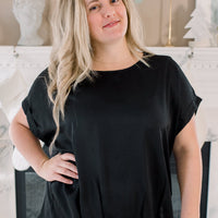Eliana Black Satin Top