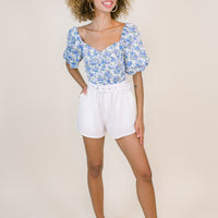 Hydrangea Puff Sleeve Top