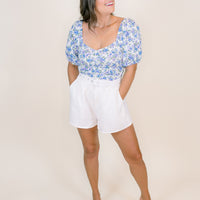 Hydrangea Puff Sleeve Top