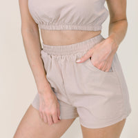 Imani Sleeveless Short Set in Taupe