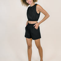 Imani Sleeveless Short Set in Black