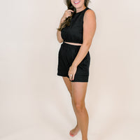 Imani Sleeveless Short Set in Black