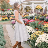 Jane Stripe Belted Midi Dress