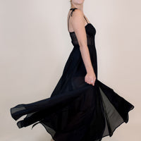 Maxine Black Mesh Bustier Dress