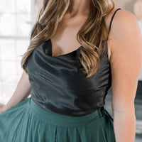 Monroe Satin Cowl Neck Bodysuit