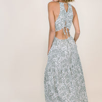 Olive Palm Cross-Back Maxi Dress