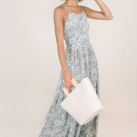 Olive Palm Cross-Back Maxi Dress