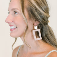 Rectangle Palm Print Earrings