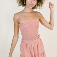 Sara Muted Coral Dress with Belt