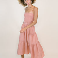 Sara Muted Coral Dress with Belt