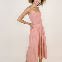 Sara Muted Coral Dress with Belt