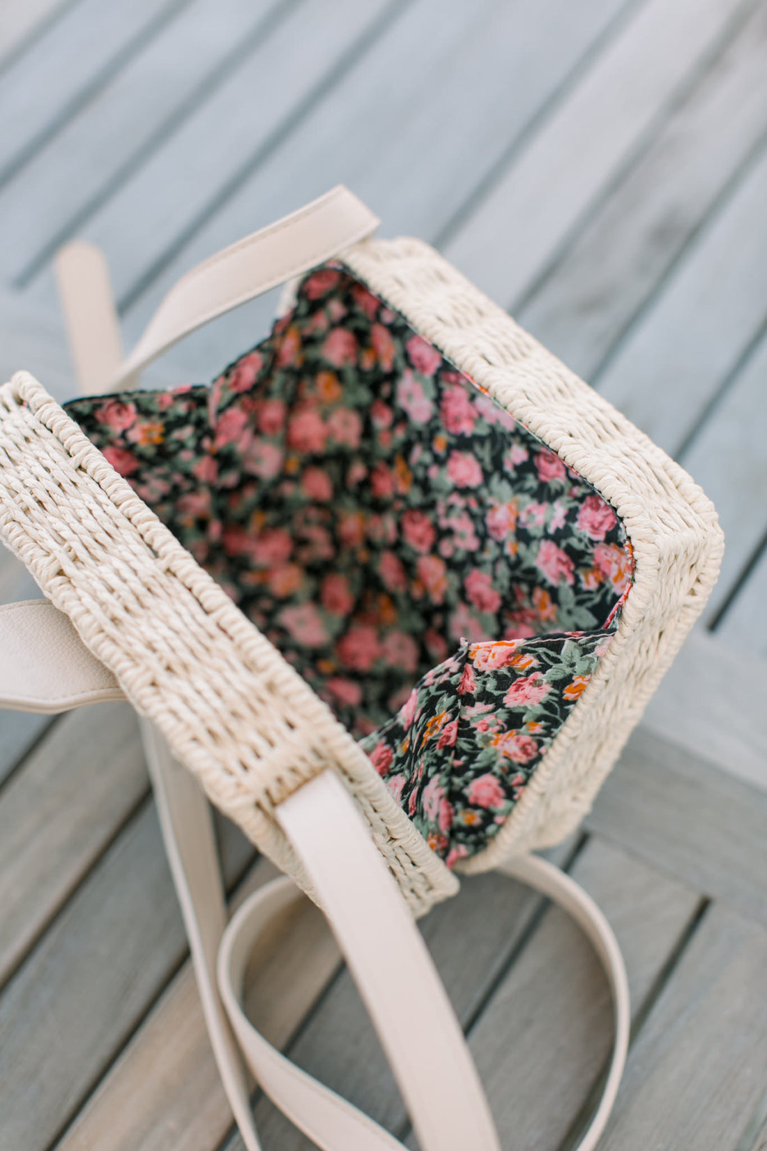 Square Rattan and Bow Crossbody