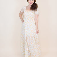 Stella Yellow Floral Smocked Maxi