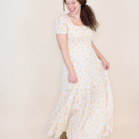 Stella Yellow Floral Smocked Maxi
