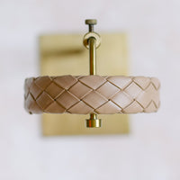 Taupe Leather Woven Headband