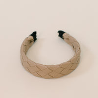 Taupe Leather Woven Headband