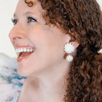 Cluster Pearl Drop Earrings