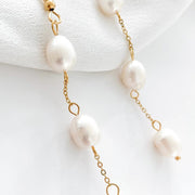 Delicate Pearl Drop Earrings Gold