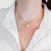 Delicate Pearl Drop Necklace Gold