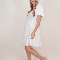 Kennedy Waffle Texture White Dress