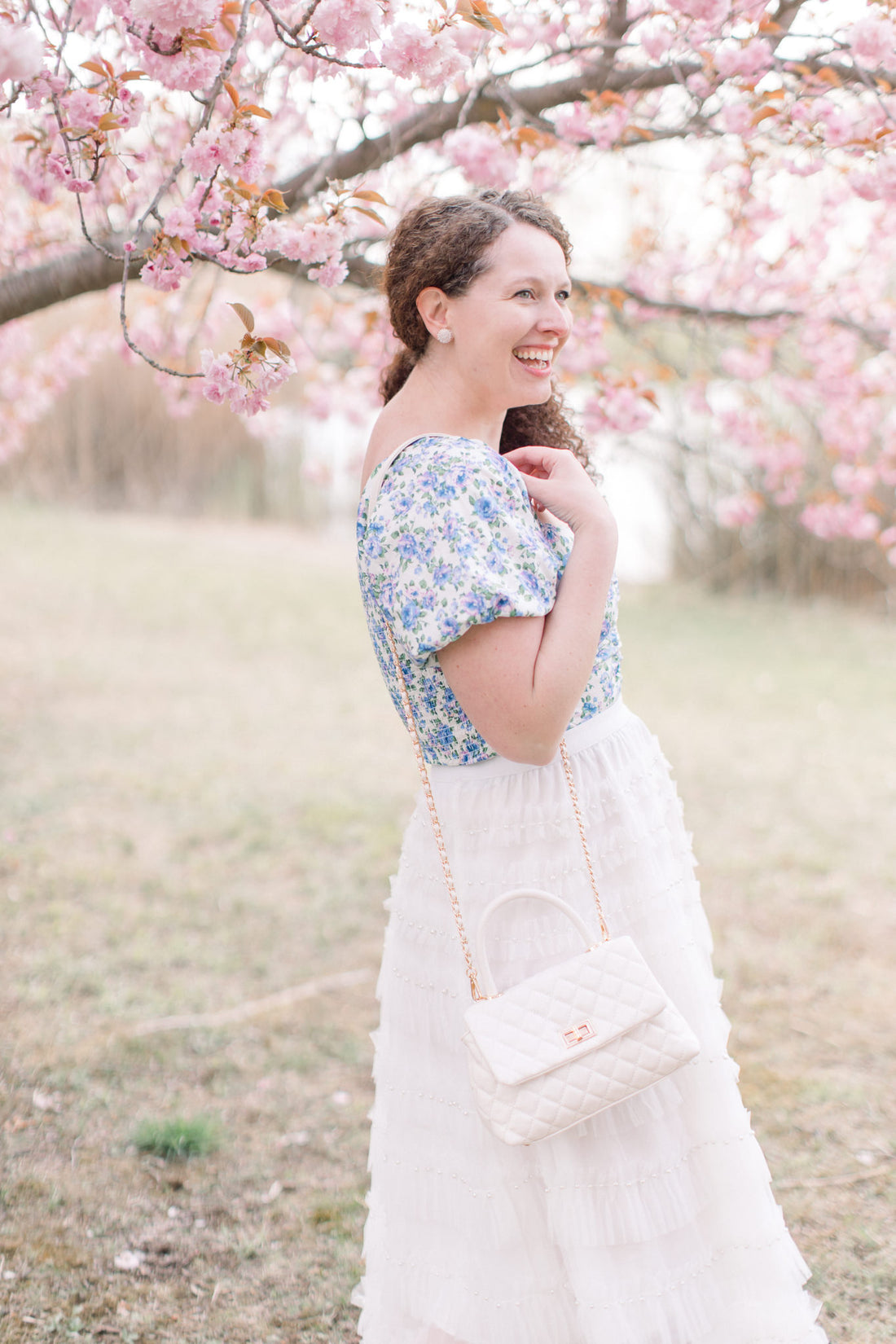 Claire Top Handle Crossbody White