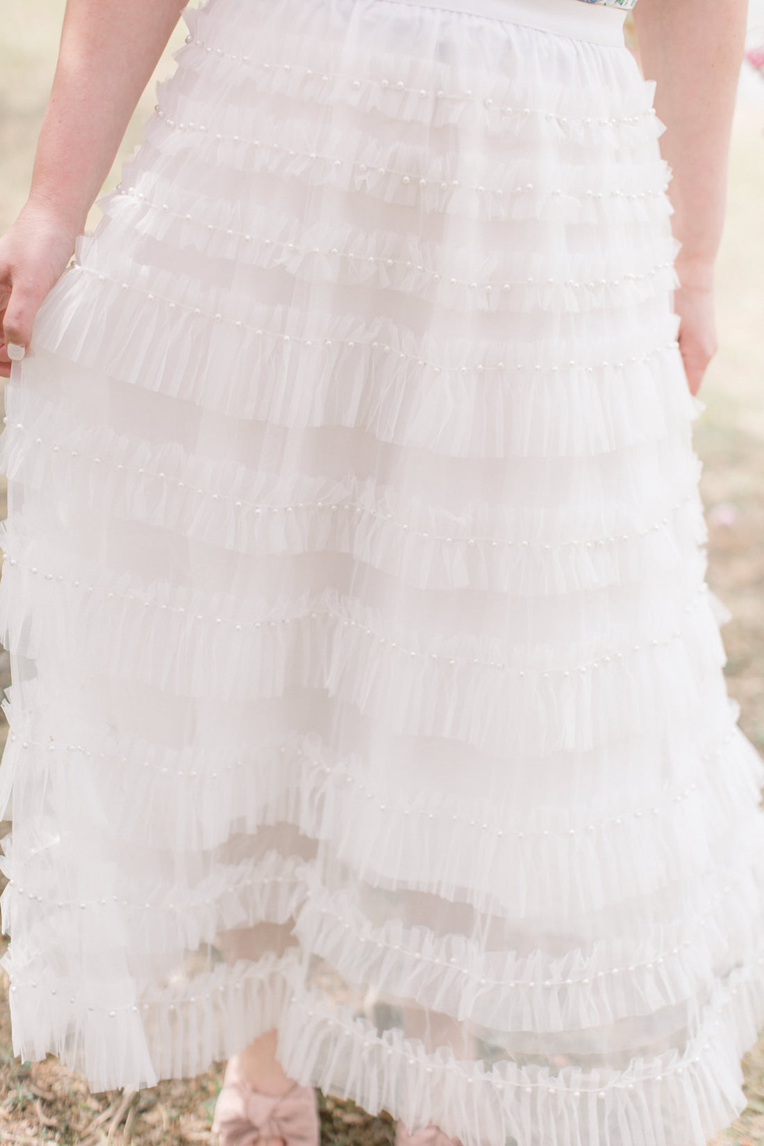 Coco White Pearl Skirt