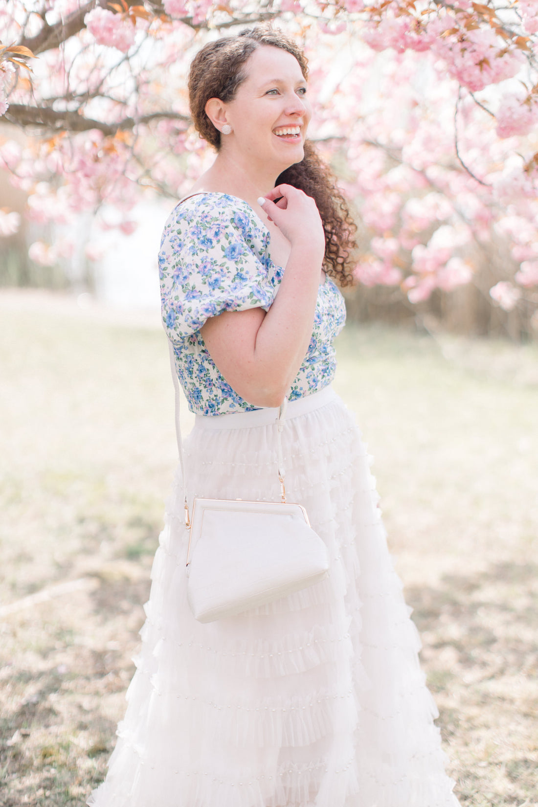 Sadie Slant Crossbody White