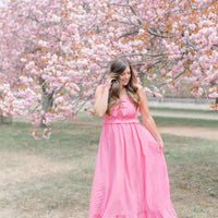 Melody Smocked Pink Bow Dress