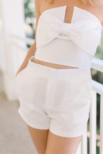 Monaco White Bow Top