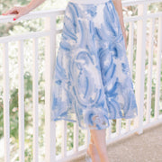 Skye Textured Blue Midi Skirt