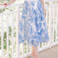Skye Textured Blue Midi Skirt