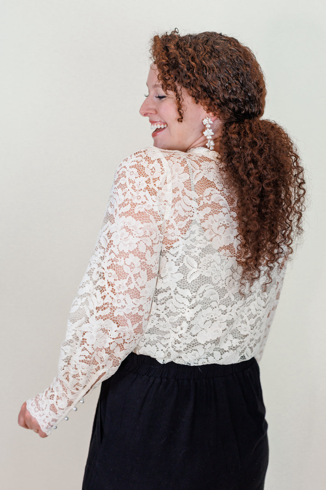 Mira Cream Lace Top