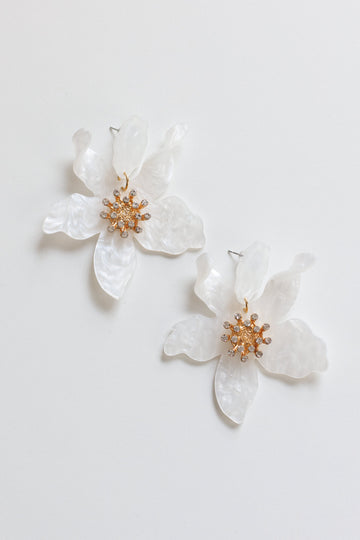 Romantic White Flower Earrings