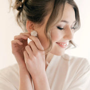 White Cluster Earrings