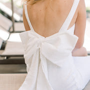 Vera White Sequin Bow Dress