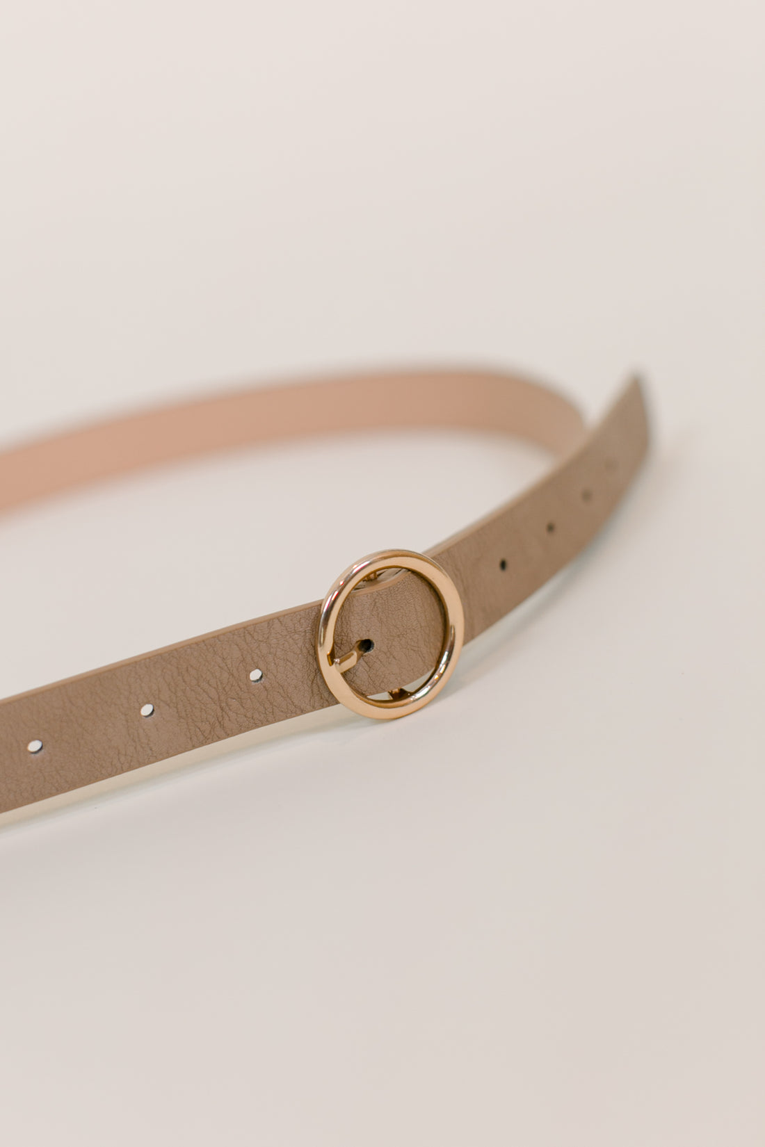 Taupe Faux Leather Belt