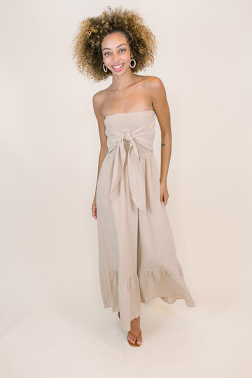 Amelia Bow Maxi in Khaki