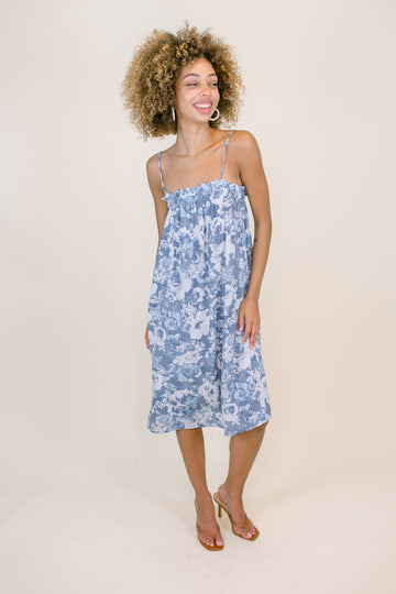 August Floral Watercolor Dress